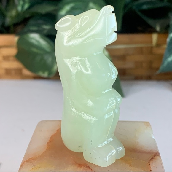 Chinese Jade Foo Dog Dragon Figurine Carved Mythical Beast Auspicious Animal 2.5 - Picture 5 of 16